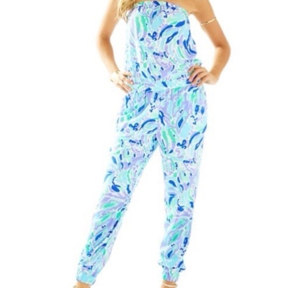Lilly Pulitzer Emiko Jumpsuit One Piece Large Lillys Lilac - Picture 5 of 8